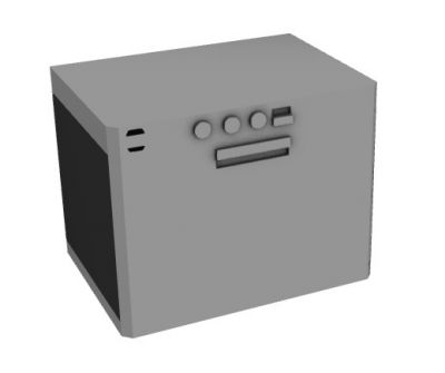 small sized dish washer with grey shade 3d model .3dm format