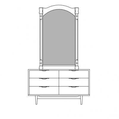 Simple designed dresser 2d model .dwg format