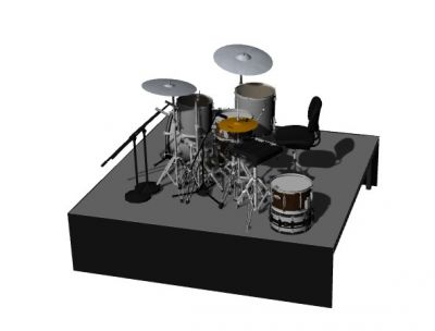 modern large drum set 3d model .3dm format