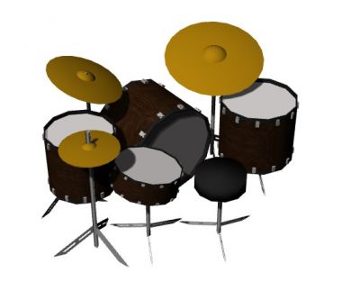 moderately designed drumset 3d model .3dm format
