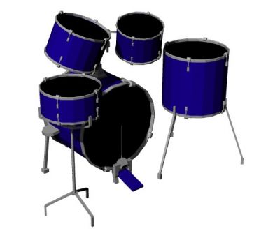 simple designed fully equipped drumset 3d model .3dm format