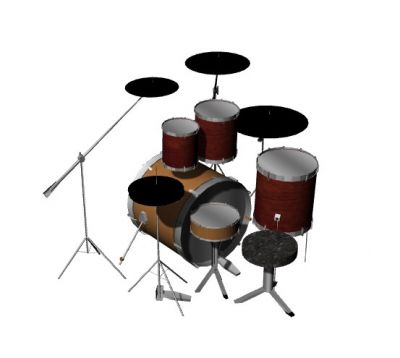 small sized simple designed drum set 3d model .3dm format