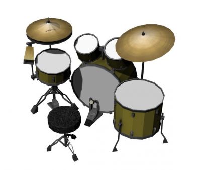 drum set with modern look and fully equipped 3d model .3dm format
