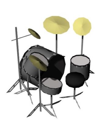 modern large drum set 3d model .3dm format