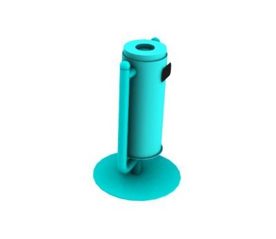 Tall metal dustbin simple design 3d model .3dm format