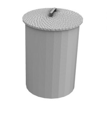 simple metal dustbin 3d model .3dm format