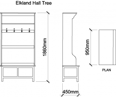 AutoCAD download Elkland Hall Tree DWG Drawing