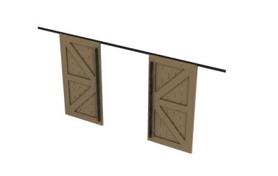 sliding entrance door simple wooden design 3d model .3dm format