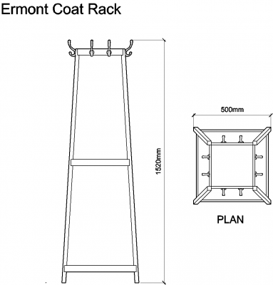 Ermont Coat Rack DWG Drawing