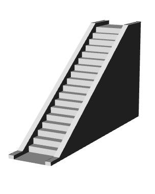 simple designed one way escalator design 3d model . 3dm format