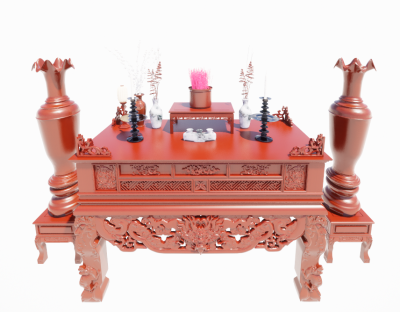 Decorative wooden altar revit family