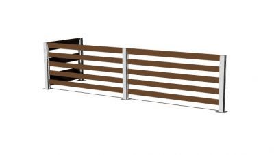 Simple wooden designed fencing 3d model .3dm format