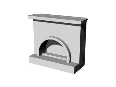 small simple designed fire place 3d model .3dm format