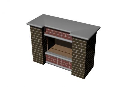 Fire place with a modern look 3d model .3dm format