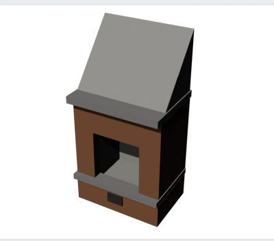 Modern designed small fire place 3d model .3dm format