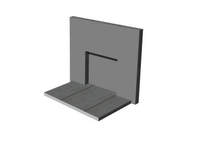 small simple designed fire place 3d model .3dm format