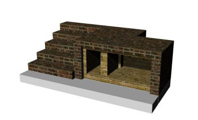 small simple designed fire place 3d model .3dm format