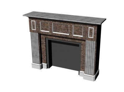 modern large designed fire place 3d model .3dm format