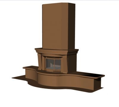 Fire place with a modern look 3d model .3dm format