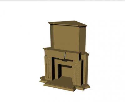 fire place with a simple look 3d model .3dm format