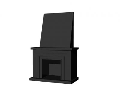 Simple tall designed fire place 3d model .3dm format