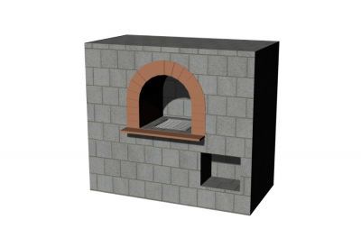 Simple medium sized fire place 3d model .3dm format