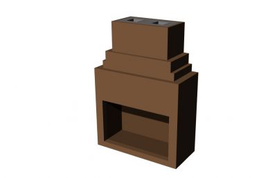 fire place with a simple look 3d model .3dm format