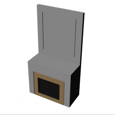 Modern simple designed fire place 3d model .3dm format