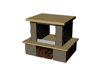 Moderately designed fire place 3d model .3dm format