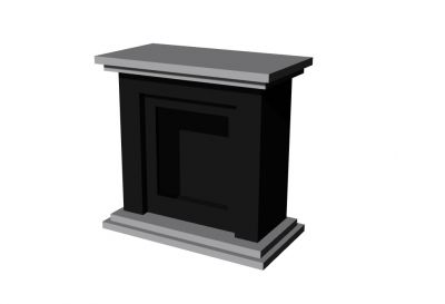 Simple medium sized fire place 3d model .3dm format