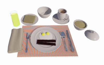 Food Meal Breakfast Table setup revit family