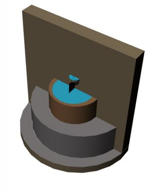 simple large designed fountain 3d model .3dm format