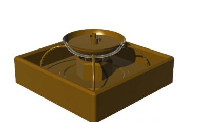 simple old mechanized fountain 3d model .3dm format