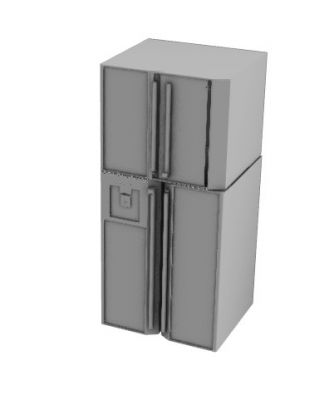 Four door fridge designed 3d model .3dm format