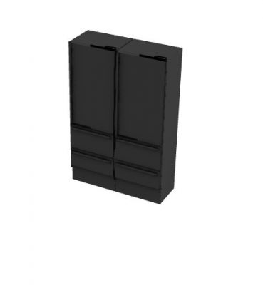 six door fridge designed 3d model .3dm format