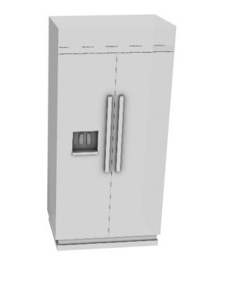 modern designed fridge with a double door and dispenser 3d model .3dm format