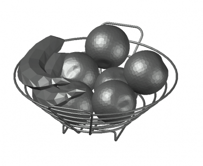 fruit bowl with a simple look 3d model .dwg