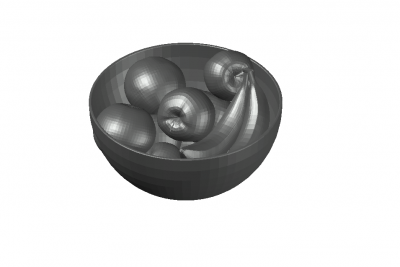 Small scalled fruit bowl 3d model .dwg format