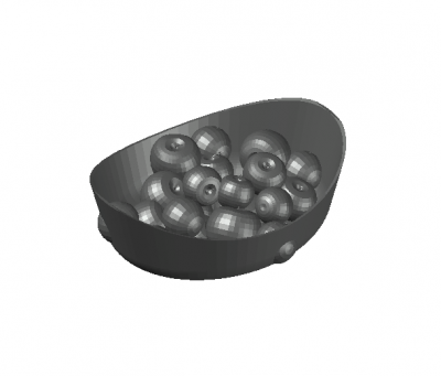 moderate sized fruit bowl 3d moodel .dwg format