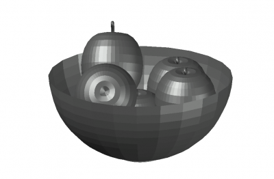 fruit bowl with a small size 3d model .dwg format