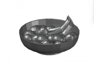 Small scalled fruit bowl 3d model .dwg format