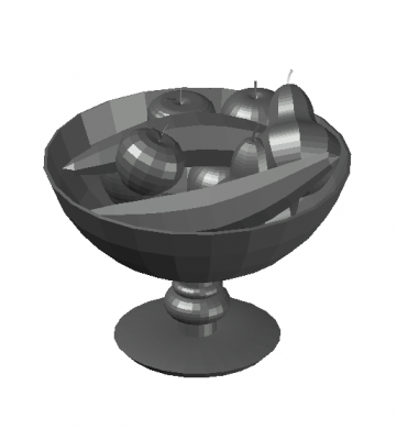 Medium sized designed fruit bowl 3d model .dwg format