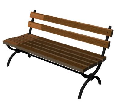 wooden garden bench with minimalistic look 3d model .3dm format