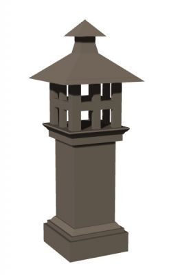 Simple medium heighted garden lamp 3d model .3dm format