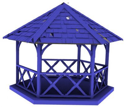 Pavillon mit sechs Unterstützung 3D-Modell .3dm-Format
