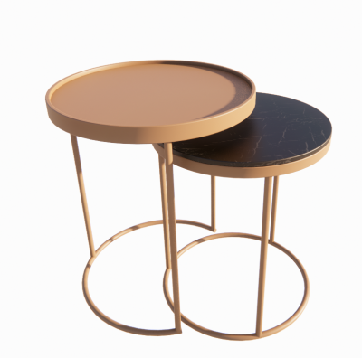 Double side table with stone table top revit family