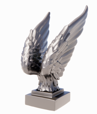 Decorative eagle wing statue revit family