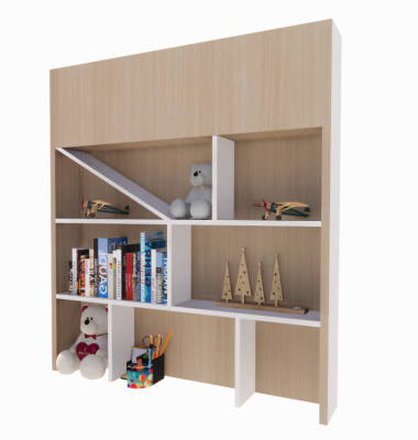 Display shelf with toy and book revit family