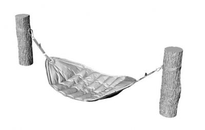 simple hammock for one person design 3d model .3dm format
