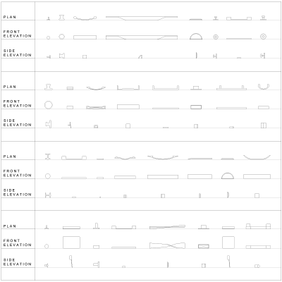 Kitchen handles CAD collection dwg
